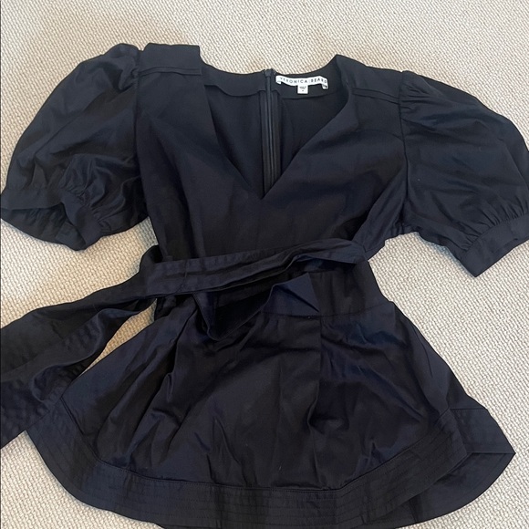 Veronica Beard Black Puff Sleeve Top - Picture 1 of 3